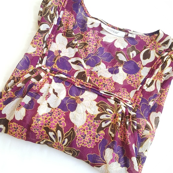 Avenue Tops - Avenue || Floral Print Sheer Blouse
